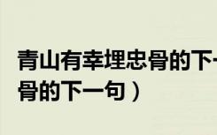 青山有幸埋忠骨的下一句是啥（青山有幸埋忠骨的下一句）