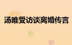 汤唯受访谈离婚传言：称不可能跟丈夫离婚