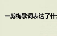 一剪梅歌词表达了什么意思（一剪梅歌词）