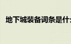 地下城装备词条是什么（地下城装备词典）