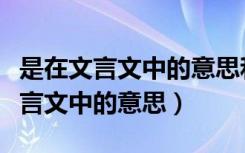 是在文言文中的意思和例句初中课本（是在文言文中的意思）