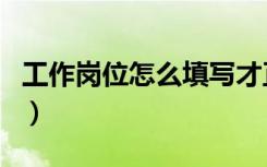 工作岗位怎么填写才正确（工作岗位怎么填写）