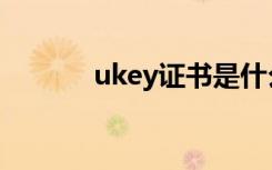 ukey证书是什么意思（ukey）