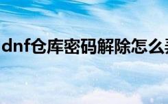 dnf仓库密码解除怎么弄（dnf仓库密码解除）