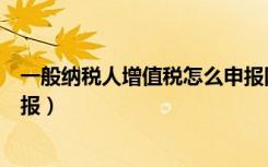 一般纳税人增值税怎么申报网上（一般纳税人增值税怎么申报）