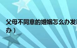 父母不同意的婚姻怎么办发表说说（父母不同意的婚姻怎么办）