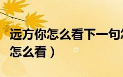 远方你怎么看下一句怎么说是哪个远（远方你怎么看）