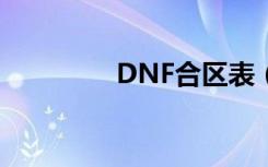 DNF合区表（dnf合区表）