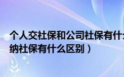 个人交社保和公司社保有什么区别（个人缴纳社保和公司缴纳社保有什么区别）