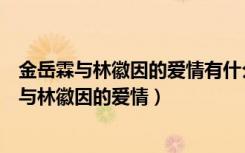 金岳霖与林徽因的爱情有什么文学作品有相似之处（金岳霖与林徽因的爱情）