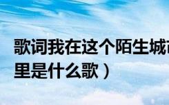 歌词我在这个陌生城市里（我在这个陌生城市里是什么歌）