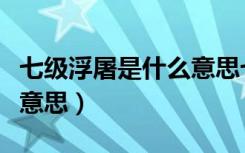 七级浮屠是什么意思七重天（七级浮屠是什么意思）