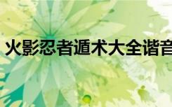 火影忍者遁术大全谐音（火影忍者遁术大全）