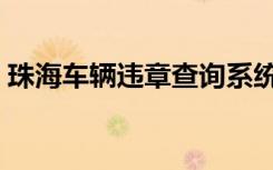 珠海车辆违章查询系统（珠海视窗车辆违章）