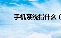 手机系统指什么（手机系统哪个好）