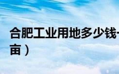 合肥工业用地多少钱一亩（工业用地多少钱一亩）