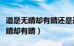 道是无晴却有晴还是道是无情还有情（道是无晴却有晴）