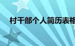 村干部个人简历表格（村干部简历表格）