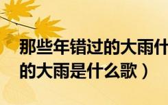 那些年错过的大雨什么歌 齐秦（那些年错过的大雨是什么歌）