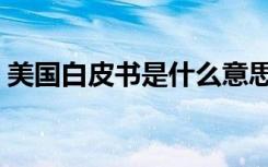 美国白皮书是什么意思（白皮书是什么意思）