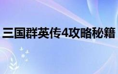 三国群英传4攻略秘籍（三国群英传4序列号）