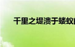 千里之堤溃于蝼蚁的意思（千里之堤）