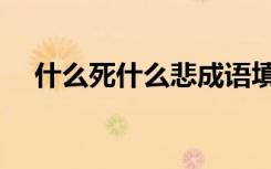 什么死什么悲成语填空（什么死什么悲）