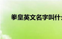拳皇英文名字叫什么（拳皇英文名字）