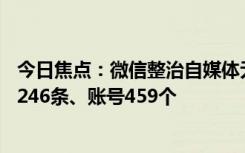 今日焦点：微信整治自媒体无底线博流量：处置违规内容21246条、账号459个