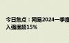 今日焦点：网易2024一季度营收269亿元：连续7季研发投入强度超15%