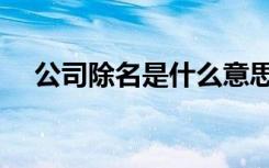 公司除名是什么意思（除名是什么意思）