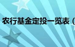 农行基金定投一览表（农行基金定投收益率）