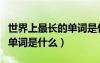 世界上最长的单词是什么单词（世界上最长的单词是什么）