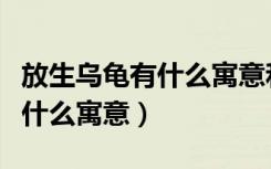 放生乌龟有什么寓意和象征风水（放生乌龟有什么寓意）