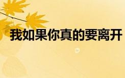 我如果你真的要离开（如果我真的离开你）