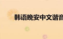 韩语晚安中文谐音（韩语中文谐音）