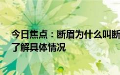 今日焦点：断眉为什么叫断眉?断眉在美国什么地位，带您了解具体情况
