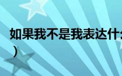 如果我不是我表达什么意思呢（如果我不是我）