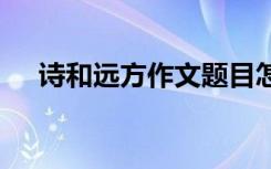 诗和远方作文题目怎么取 诗和远方作文