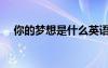 你的梦想是什么英语（你的梦想是什么）