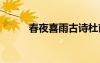 春夜喜雨古诗杜甫 春夜喜雨古诗