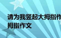 请为我竖起大拇指作文500字 请为我竖起大拇指作文