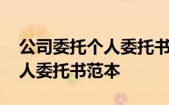 公司委托个人委托书范本怎么写 公司委托个人委托书范本