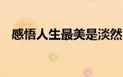 感悟人生最美是淡然 人生最美是淡然作文
