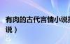有肉的古代言情小说推荐（有肉的古代言情小说）