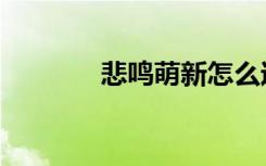 悲鸣萌新怎么过（悲鸣人偶）