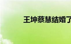 王坤蔡慧结婚了吗（王坤蔡慧）
