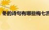 冬的诗句有哪些梅七言绝句 冬的诗句有哪些