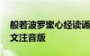 般若波罗蜜心经读诵视频 般若波罗蜜心经全文注音版