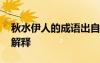 秋水伊人的成语出自哪首诗 秋水伊人的成语解释